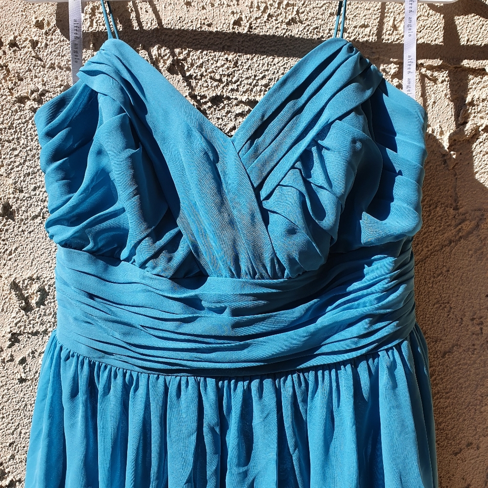 Blue Ruched Prom / Formal Gown